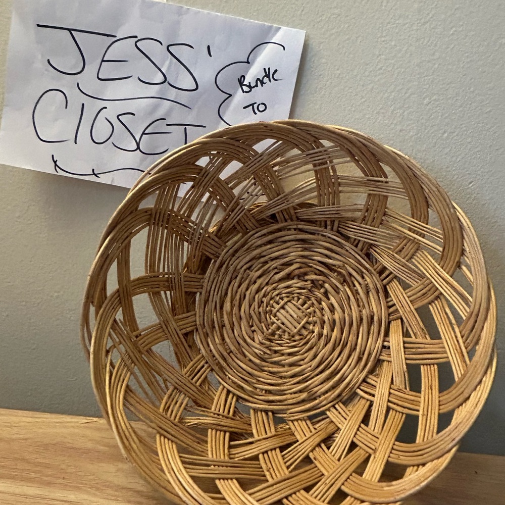 Woven Decorative Rattan Bowl - Natural Brown Home Accent